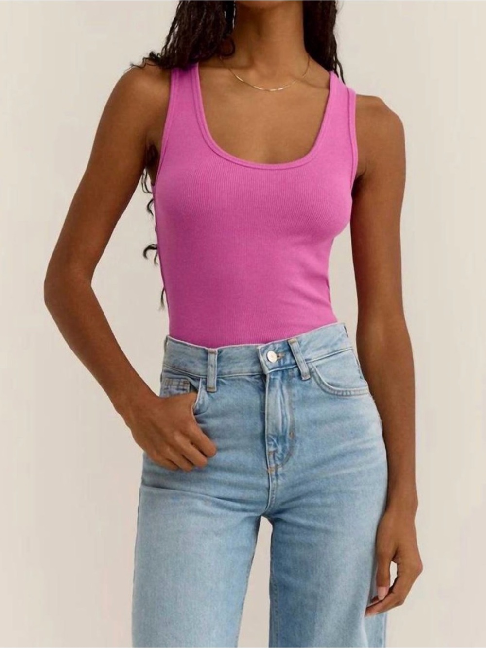Z Supply Essy Ribbed Tank Top in Raspberry Sorbet Sz Medium NWT